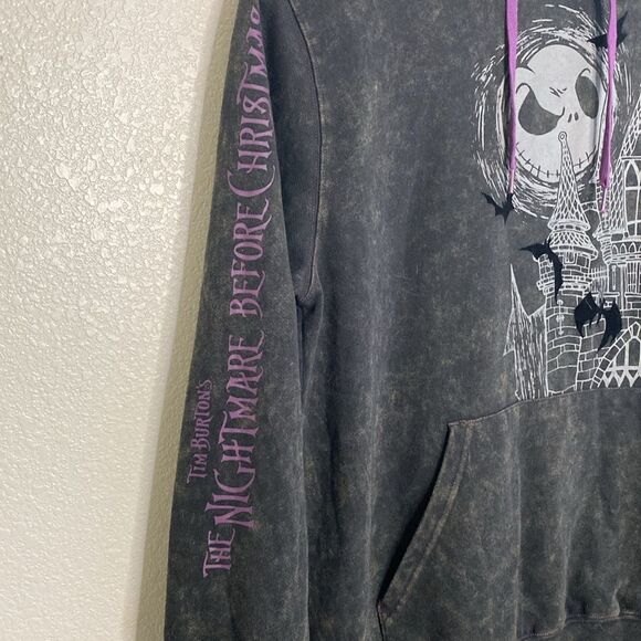 DISNEY PARKS TIM BURTON’S Nightmare Before Christmas Men’s Black Hoodie Size XL - Picture 3 of 5